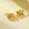 Aretes hexagonales geométricos de acero inoxidable simples y versátiles más vendidos transfronterizos, accesorios modernos y versátiles