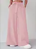 Pantalones de pierna ancha para mujer de comercio exterior transfronterizo en stock, pantalones largos holgados de moda, pantalones drapeados versátiles casuales de color brillante para mujer de primavera y verano