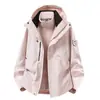 Chaqueta exterior Luo Tu 3 en 1 a prueba de viento y transpirable para mujer, con forro polar desmontable, adecuada para invierno y senderismo. También disponible para hombres