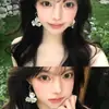 Ilha Xianfeng Verão Super Fada Brincos Longos de Flor Brincos de Luxo Estilo Resort para Mulheres Brincos Únicos e Bonitos