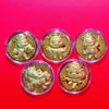 2026 Año del Caballo Cinco Bendiciones Lámina de Oro Moneda de la Suerte Adorno Moneda Conmemorativa de Año Nuevo Set de Regalo de Seguro Venta al por Mayor