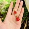 Chaveiro de Cinábrio Natural Estilo Templo Pingente Vermelho Triangular Atacado Fábrica de Amuletos Pingente