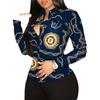 1902# Amazon AliExpress Nuevo Camisa de Manga Larga Slim con Cuello en V de un Solo Botón y Bolsillo de Cuero PU Camisa