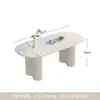 Mesa de comedor de piedra sinterizada estilo crema, nuevo estilo de lujo ligero, simple, para uso en el hogar, apartamento pequeño, ovalada, blanca, mesa y sillas de comedor retro francesas