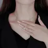 Collar de plata pura 999 con trébol de cuatro hojas azul hielo para mujer, cadena para la clavícula de diseño exquisito, versátil y moderno, regalo perfecto para novia