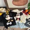 (Atuendos Familiares) Ropa nueva con estampado 3D de Mickey, camiseta casual versátil de manga corta con caricatura, top de algodón puro