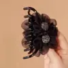 Presilha de Cabelo Girassol Grande de Alta Qualidade com Strass Presilha de Cabelo Feminina de Verão Presilha Jacaré Grampo de Cabelo Grampo na Parte de Trás da Cabeça