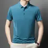 Camiseta de Manga Corta de Seda Helada para Hombre de Verano, Camiseta para Padre de Mediana Edad y Mayor, Camiseta Básica para Hombre, Camiseta para Hombre