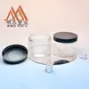 Pote PET reto personalizado de 350ML, pote de plástico transparente com boca larga e vedação, pote de embalagem vazio para lanches, confeitaria e produtos secos