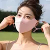 Mascarilla de Verano Sin Costuras con Protección Solar para Mujeres Atractivas, Logo Personalizable, Protección Ocular, Mascarilla Transpirable de Seda Helada para Viajes al Aire Libre