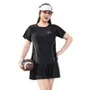Traje de baño de talla grande para mujer, falda de una pieza, suelto, cubierto de carne, ajustado, conservador, color sólido, vacaciones de primavera, traje de baño para chica gordita, al por mayor