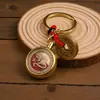 Llavero Giratorio de Latón Zodiaco Cinabrio Colgante para Coche Bolso Artesanía Creativa Unisex Venta al por Mayor
