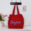Bolso de Hombro Canvas Cultural y Creativo para Universidad Personalizado Nuevo Gran Capacidad Casual Versátil Cordón Estampado Bolso de Mano