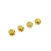 Contas em ouro 14K altamente resistentes à cor, em formato de gato com corte baguete e furos passantes, apresentando design de moeda e adornos de zircônia, para joias e acessórios artesanais DIY
