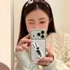 Adequado para Capa de Celular Apple 17 Pro Max, Estilo de Luxo de Ponta, Design Simples para iPhone 16, Design Artístico de Menina de Anime com Bolinhas para iPhone 15