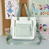 Bolsa de Mão Versátil Grande Capacidade Estilo Japonês Bolsa de Ombro Menina Suave Estudante Aulas Reforço Bolsa Transversal Bolsa Tote para Ir para a Aula