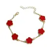 Pulseira Minimalista Estilo Coreano Trevo de Quatro Folhas Cinco Flores Estilo Ins com Acabamento em Esmalte, Trevo da Sorte, Moda de Luxo Leve de Nicho Acessório Versátil