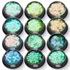 Lantejoulas redondas de 3 mm para unhas, glitter a laser, ponto de remendo, glitter para unhas, decorações mistas, material epóxi feito à mão