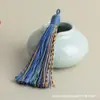 Pingente de borla de fio de algodão torcido à mão estilo tibetano, corda feita à mão com sementes de Bodhi, borla de cor mista para pendurar DIY, estilo étnico