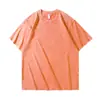 Camiseta de Algodón Lavado Pesado Transfronteriza Europea y Americana de 230g, Patrón de Copo de Nieve Vintage, Corte Holgado Unisex, Marca de Moda, Cuello Redondo, Manga Corta, Estilo Ins