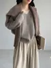 Suéter de Lã Escovada com Nuvem Jiang Zuo Estilo Coreano Seda de Amora Suave Malha de Lã Macia e Fofa Feminino Versátil V0032