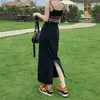 Saia Jeans Vintage Feminina Verão 2024 Nova Cintura Alta Linha A Meia Saia Comprimento Médio Saia de Quadril Feminina Primavera e Outono