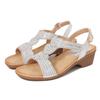 2025Zapatos de Mujer Transfronterizos Bohemios Nueva Moda Sandalias con Pedrería Estilo Coreano Cuña de Suela Gruesa Zapatos de Mujer