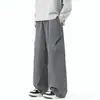 Calças casuais de softshell impermeáveis para homens e mulheres, estilo dopamina de outono, calças de trabalho retas largas multicoloridas para meninas