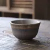 Conjunto de Xícaras de Chá Pessoais Cerâmicas Rústicas Vintage, Utensílios de Chá Kung Fu, Xícara de Chá Doméstica, Tigela de Chá Pequena Única, Xícara do Anfitrião