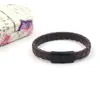 Pulseira de Couro Tecida com Padrão de Diamante de Cor Sólida e Fecho Magnético, Pulseira Masculina Retrô Europeia e Americana, Acessório de Negócios Versátil