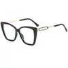 Nuevo Marco Grande Transfronterizo Estilo Ojo de Gato Comercio Exterior Personalizado Metal Moda Bloques de Color Unisex Armazón de Gafas Sin Graduación M6304
