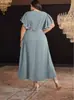 Vestido Feminino Plus Size Europeu e Americano para Comércio Exterior Elegante Amazon Aliexpress Listrado Decote V Patchwork de Lantejoulas em Estoque
