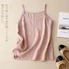 Gangazo: Camisola de lino de alta calidad para mujer, holgada y ligera, top sin mangas de algodón y lino con cuello en V