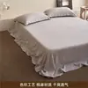 Lençol de Cama Cor Lisa Estilo Japonês 10% Linho 90% Algodão Peça Única Classe A Simples Wabi-Sabi Capa de Edredom de Algodão e Linho Conjunto de Três Peças
