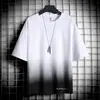 Camiseta de Manga Corta para Hombre de Alto Volumen de Ventas, Tipo Algodón de Manga Corta Verano 2026 Nueva Casual Color Degradado Corte Holgado Camiseta Básica