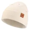 Chapéu Puro Cor com Punho para Frio Amazon para Homens e Mulheres Chapéu Quente para Lazer ao Ar Livre Proteção para Ouvido Chapéu com Logo Bordado em Etiqueta de Couro Personalização