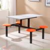 Mesa y silla de comedor para comedor escolar, combinación de acero inoxidable para 4, 6 y 8 estudiantes, para personal del comedor, mesa y silla de comida rápida.