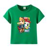 Wang Wang Team Meninos T-shirt Short-sleeved Summer Children's Wear 2023 Novo Verão Vestido Meninas Estilo Ocidental Crianças Algodão Meia manga Top
