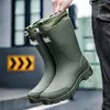 Botas de Lluvia para Pareja de Moda Transfronteriza para Hombre para Exteriores Impermeables Zapatos de Pesca para Hombre de Suela Gruesa Antideslizantes Zapatos de Goma para Cocina Impermeables Zapatos para Lavado de Autos