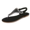 IELTS Run Grande Tamanho Oco Cross-border Flat Strass Sandálias Bohemian Confortável Sapatos Femininos Verão 187-2