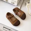 Zapatos de vestir para bebé, zapatos de cuero para niño pequeño, mocasines estilo retro Mori para niña, versión coreana 2025, zapatos de vestir individuales de retazos para niños, modernos