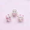 Liquidação Miçangas de Vidro com Gotejamento DIY Contas Redondas Pintadas à Mão para Natal Furo Reto Contas Soltas Acessórios para Joias Pingentes de Pulseira