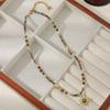 Collar de Pino Africano Vintage para Mujer Estilo Nicho Vacacional Ocho Mangxing Original Acero Titanio con Cuentas Cadena Clavícula Accesorios No se Desvanecen