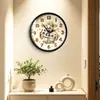 Reloj de pared "Gong Xi Fa Cai" estilo crema, Dios de la Riqueza que trae fortuna, reloj silencioso artístico creativo para la sala de estar, reloj a prueba de polvo sin taladro