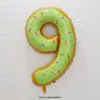 Balões de Número em Formato de Rosca Estilo Americano, Balões de Sorvete, Balões de Doces para Aniversário de Bebê, Decoração de Atmosfera