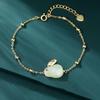 Pulseira de coelho de jade em design de nicho feminino casal luz luxo masculino moda namorada estudantes vento frio outono e inverno atacado joias