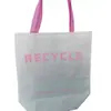 Bolsa Tote Vermelha RPET Ecológica Serigrafada Costurada Não Tecida para Compras Reciclável Bolsa Ecológica Loja de Roupas