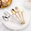 Acero inoxidable 304 cuchillo de hoja estrecha, tenedor y cuchara para uso doméstico, hotel, cuchillo y tenedor para bistec, cuchara para postre, acabado espejo, juego de cubertería occidental