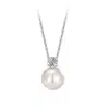Conjunto de Pérolas em Prata de Lei S925 Brincos Simples Versáteis Pingente Elegante de Temperamento Minimalista Francês de Alta Qualidade