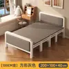 Cama dobrável para uso doméstico, cama de aço para uma pessoa, cama para cochilo no escritório, cama simples para aluguel, sem necessidade de instalação, cama de ferro forjado para acompanhante